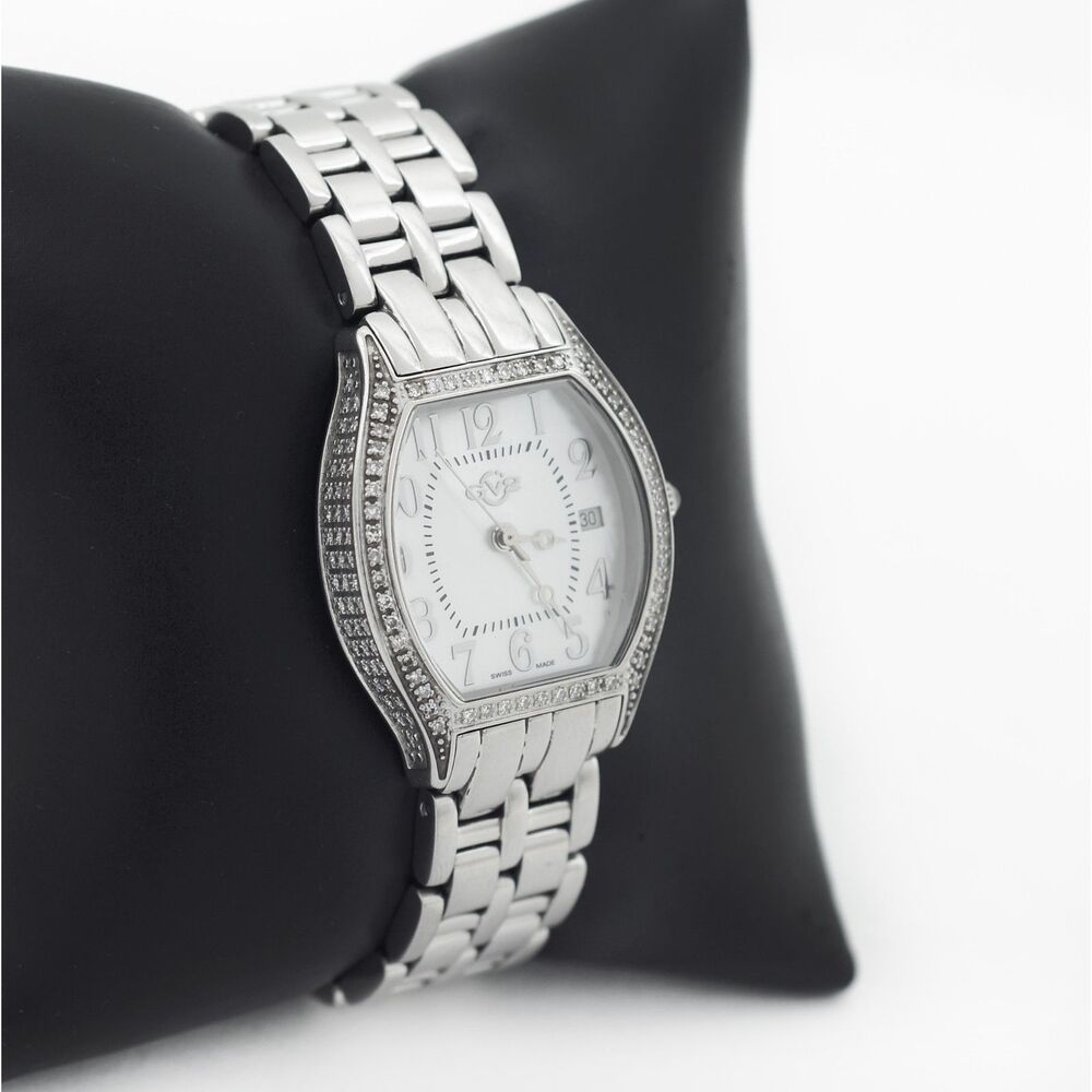 Gevril GV2 Luxury MOP Diamond Tonneau Swiss Made Watch